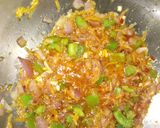 A picture of step 2 of Schezwan fried rice.