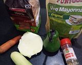 A picture of step 2 of Cold veg sandwich.