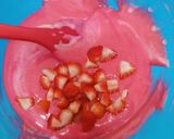 A picture of step 4 of ❤️ Heart-Shaped Eggless Strawberry Cake.
