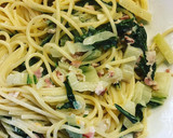 Spaghetti an einer Krautstiel-Rahmsauce Rezeptschritt 5 Foto