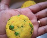 A picture of step 2 of Cornmeal Dhokla.