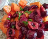 Foto del paso 8 de la receta: Ensalada de Papaya y Cerezas al limón y menta #recetas saludables para diabetes