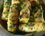 A picture of step 5 of Khandvi in pressure cooker.