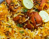 A picture of step 9 of Degi chicken biryani.