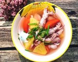Hình bước làm 3 của món Canh Mực Nấu Ngót