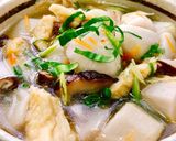 Hình bước làm 3 của món Canh khoai sọ với nấm và tàu hủ ky