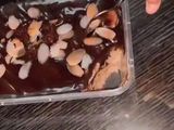 Mocha cake&peanut cream with ganache