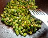 A picture of step 1 of Bhindi fry.