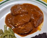 A picture of step 8 of Pork with Three Chiles.