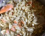 A picture of step 3 of Creamy chicken noodle skillet.