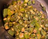 A picture of step 1 of Bhindi masala.