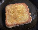 A picture of step 3 of French toast (savoury) with cheese.