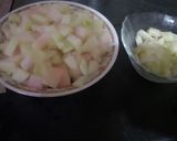 A picture of step 2 of Tutti frutti made from water melon peels/rind.