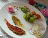 A picture of step 17 of वेजटेबल बिरयानी फ्लावर्स बॉलस और तिरंगा(बिना कलर के).