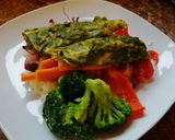 Pesztós csirke szivárvány körettel🌈 recept fázis 2 fotója