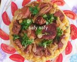 A picture of step 8 of Maqluba with Chickpeas and Beef.