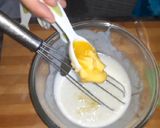 A picture of step 1 of Eggless Doll cake pineappple flavour.