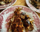 Foto del paso 7 de la receta: Lomos de merluza gratinados al vermut con setas shiitake al ajillo