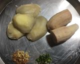 A picture of step 1 of Raw Banana Patties.