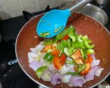 A picture of step 4 of Paneer chilli.