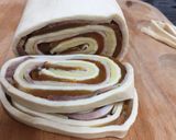 A picture of step 2 of Roasted Pork With Korean Dried Persimmon Roll Top Passion Fruit Coulis.