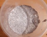 A picture of step 1 of Coconut milk mango chia pudding.