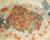 A picture of step 4 of Indomie noodles and beef stew.