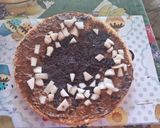 Foto del paso 13 de la receta: Torta de dos cítricos y jengibre decorada con dulce de leche y pera, ganache de chocolate