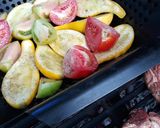 A picture of step 3 of Grilled Tomatoes and Yellow Crook-necked Squash.