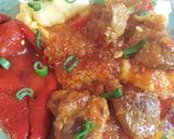 Pas rețetă Ceafă de porc în sos bbq cu piure și ardei copți 6 fotografie