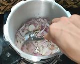 A picture of step 3 of Pulao recipe in pressure cooker.