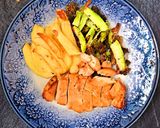 Hình bước làm 3 của món Ức gà,rau củ nướng eat clean