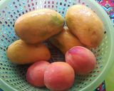 A picture of step 1 of Mango & Peach Smoothie.