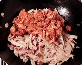 A picture of step 2 of Kottu parotta chicken.