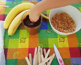 Foto del paso 1 de la receta: Chupachups de bananas