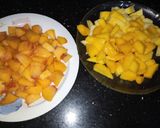 A picture of step 1 of Three Fruit Chaat.