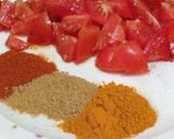 A picture of step 1 of Tinday gosht.
