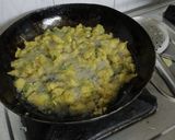 A picture of step 3 of Authentic spinach pakoda kadhi.