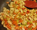 A picture of step 1 of Italian inspired pasta and beans.