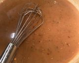 A picture of step 5 of Salisbury steak with mushroom gravy.