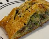 A picture of step 9 of Everything Bagel Beef Broccoli Braid.