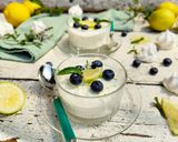 A picture of step 5 of Semifreddo with Meringue, Elderflower Syrup, and Lemon.