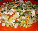 Foto langkah ke 5 dari resep Oseng kacang kedelai ayam saos tiram.