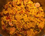 A picture of step 5 of Easy Sausage with Rice.