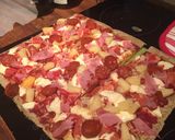 A picture of step 6 of Cauliflower base pizza!.