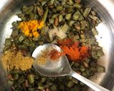 A picture of step 3 of Beans and sweet potato sabji.