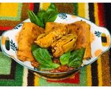 A picture of step 11 of Mexican: Cheesy-Chicken Chimichangas with Homemade Wheat Flour T.