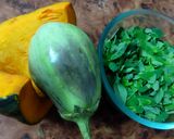 A picture of step 1 of Sajana saag bhaja.