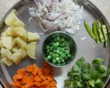 A picture of step 1 of Veg dum biryani.