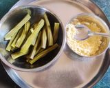 A picture of step 1 of Drumstick Besan Sabji.